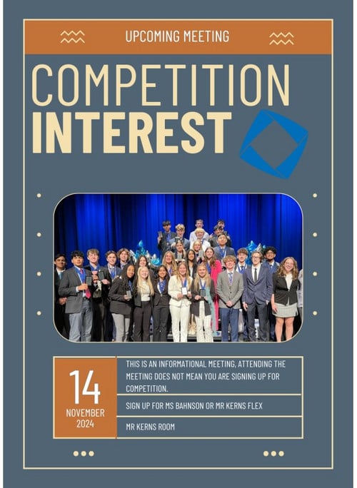 November DECA Competition Interest Meeting (Posted 11/8/2024)